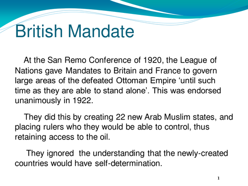 British Mandate Teaching Resources