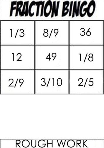 Fraction bingo generator