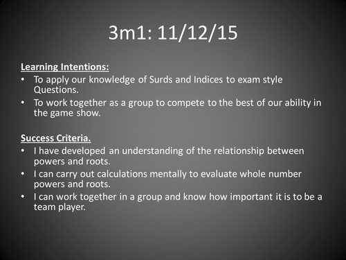 Surds and Indices revision- The Gold Rush