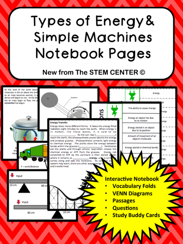 Energy and Simple Machines Interactive Science Notebook