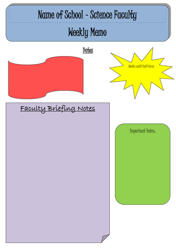 Weekly Department/Faculty Memo Template