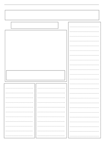 A Blank Newspaper Template Teaching Resources