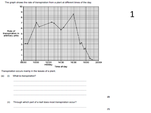 AQA Biology 3 Exam question quiz