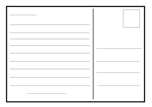 Blank postcard template Teaching Resources