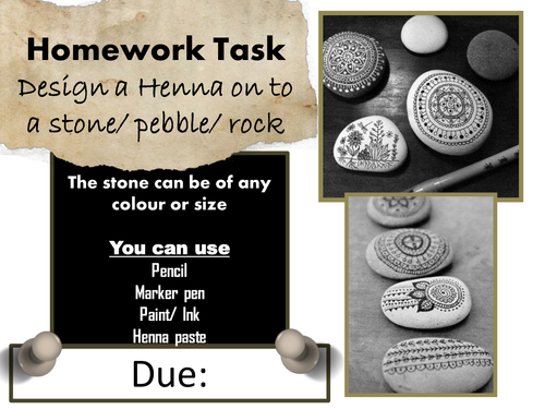 Henna on a Stone - Homework Task with Exemplars