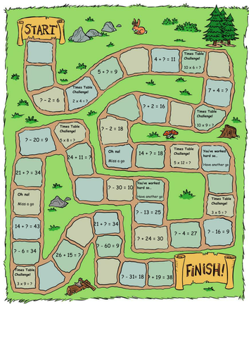 ks2 worksheets multiplication inverse and Board game Subtraction to Addition Number Missing