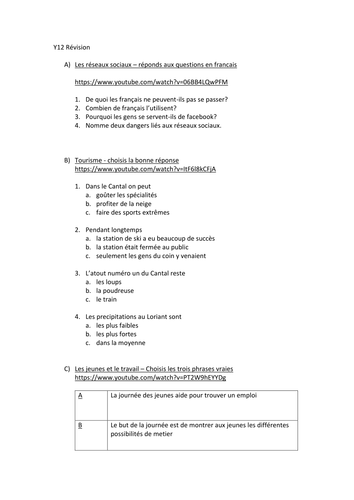 Y12 AQA AS Listening revision 