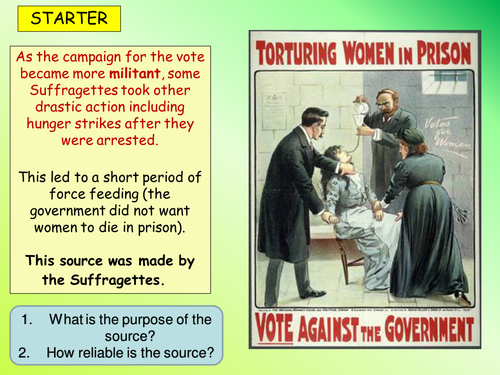 Emily Wilding Davison Suffragette source lesson