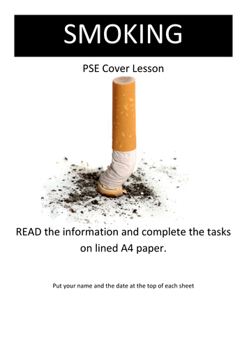 SMOKING  Cover Lesson WORKSHEETS