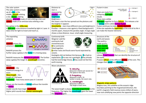 OCR GCSE physics revision P123 cue cards foundation and higher