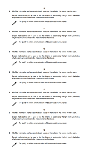 GCSE parallax and brightness distance to stars