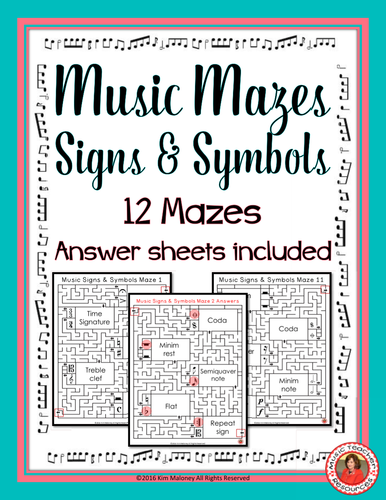 Music Signs and Symbols Maze Puzzles 