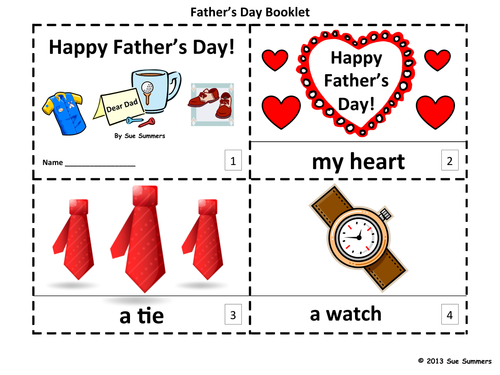 Father's Day 2 Emergent Reader Booklets and Presentation 