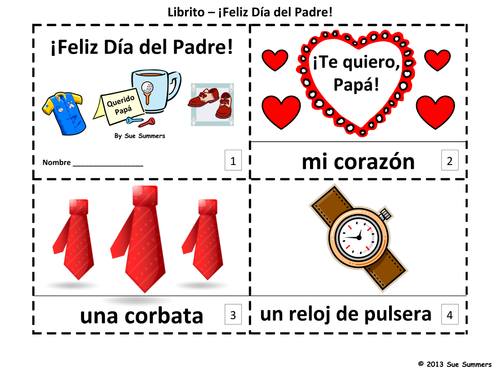Spanish Father's Day El Día del Padre 2 Emergent Reader Booklets