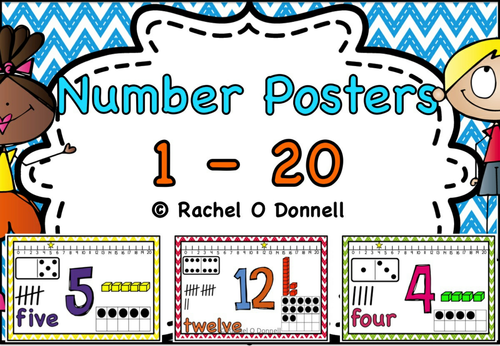 number sense posters 1 20 teaching resources