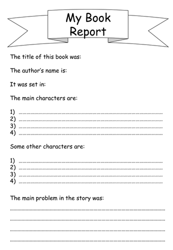 book report template pdf