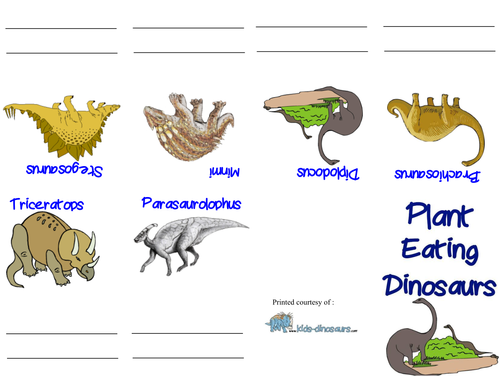 Herbivore Dinosaurs - Mini Fold Booklet