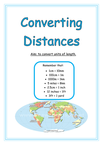 Converting Distance Cm M Yard Miles Foot Inches Km Teaching Resources