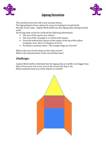 KS2/KS3 Area/Perimeter Problems - Year 5, 6, 7, 8