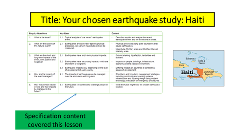 OCR A GEOGRAPHY EARTHQUAKE CASE STUDY