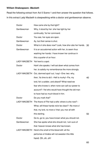 Macbeth 2017 GCSE Scheme of Work