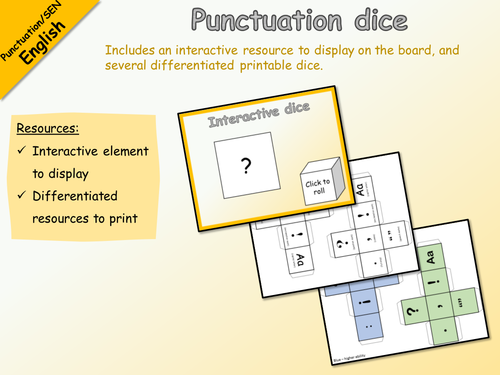 English - Punctuation dice
