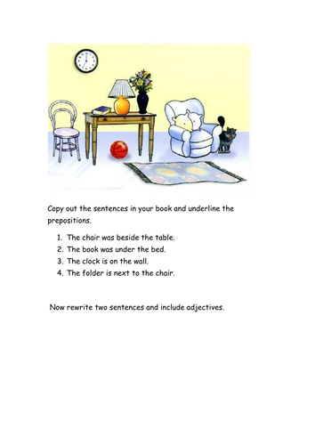 prepositions year 3 teaching resources