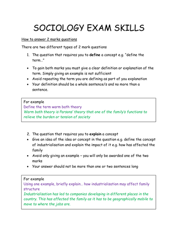 Crime and deviance sociology exam questions gcse picture
