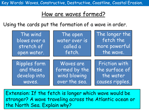 (New AQA) Coasts Lesson 1: How are waves formed