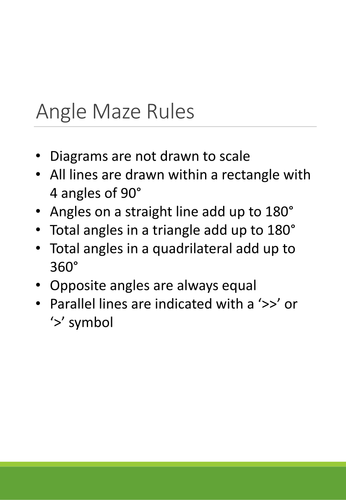 Angle Maze - 20 Angle problems to solve 