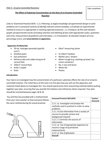 OCR Biology Practical Endorsement (PAG) Booklet for A Level Biology