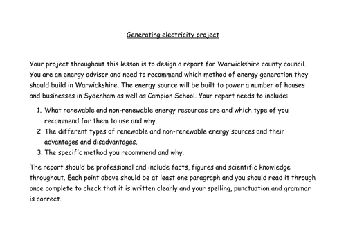 Renewable and non-renewable energy resources summary lesson