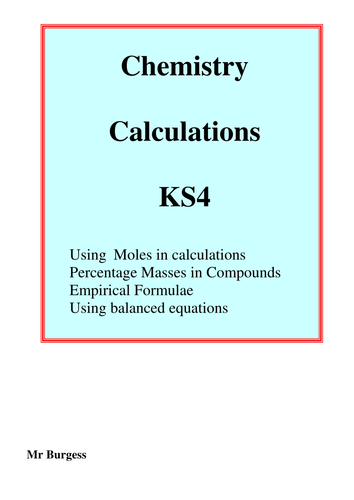 Chemistry Calculations at KS4  C1 C2 C3