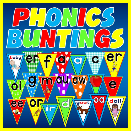 700 PHONICS BUNTINGS - DISPLAY  LETTERS SOUNDS ALPHABET EARLY YEARS KEY STAGE 1