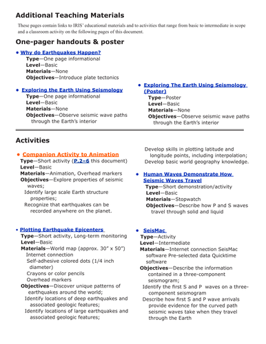 Waves And Structure Of The Earth Outstanding