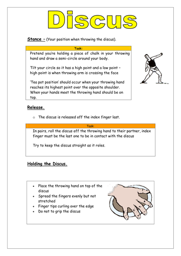 Discus Key Points Teaching Cards