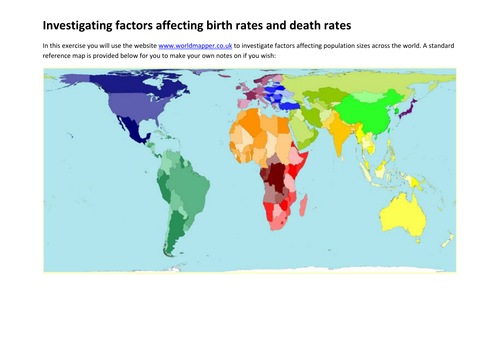 Investigating factors affecting birth and death rates | Teaching 