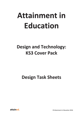 Key Stage 3 Design and Technology Cover Pack