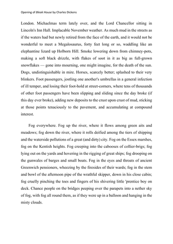 AQA Lang Paper 1 lesson based on Bleak House