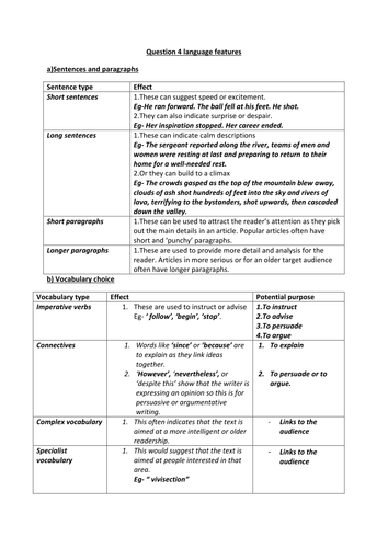 language features and effect booklet