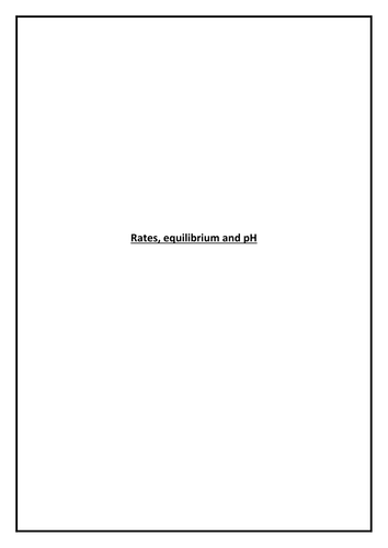 Rates, equilibrium and pH - The different Ks (K, Kc, Ka, pKa, Kw)