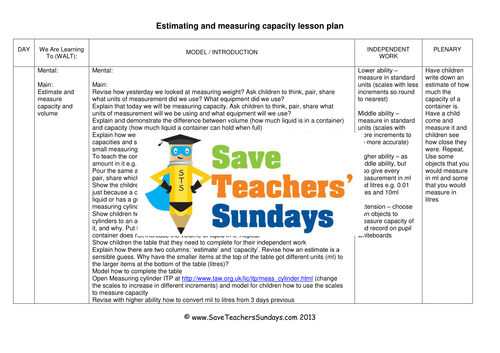 Measuring Capacity KS2 Worksheets and Lesson Plans