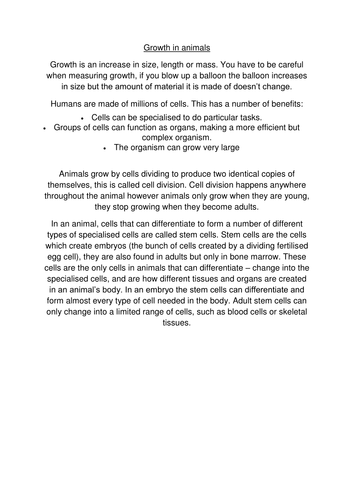 Edexcel B2 Growth lesson