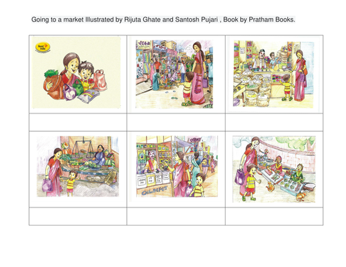 Wordless Stories Writing Pack  Going to a market  Teaching Resources