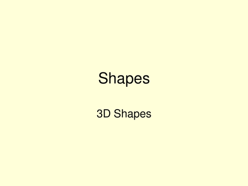 KS1: 3D Shape (3 Lesson Pack)