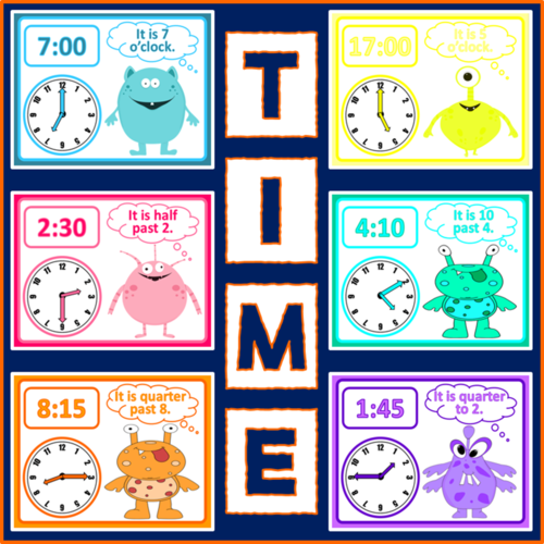 Telling The Time Display Posters Maths Ks1 2 Clocks Hours Minutes