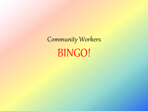 Community Workers BINGO