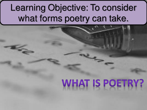 Year 8 poetry scheme of work