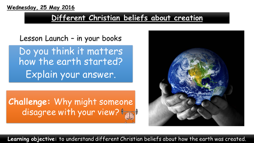Different Christian beliefs about Creation