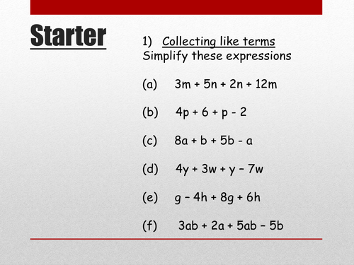 Review of algebraic operations